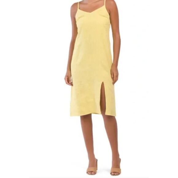 Rachel Zoe 100% Linen Yellow Dress, NWT, Size 4 - Picture 1 of 10